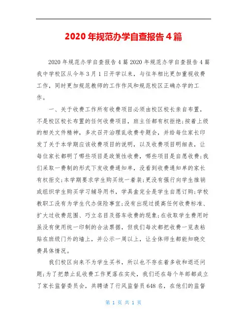 2020年规范办学自查报告4篇