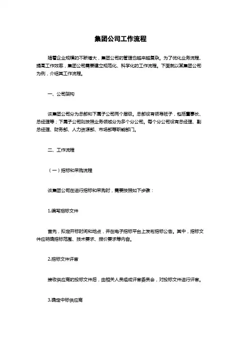集团公司工作流程