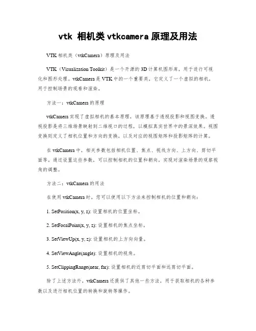 vtk 相机类vtkcamera原理及用法