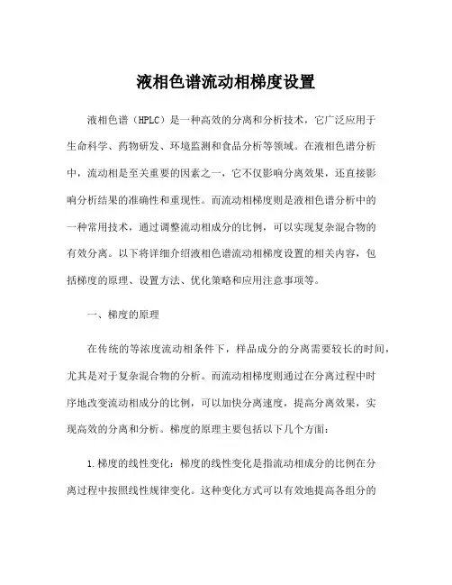 液相色谱流动相梯度设置