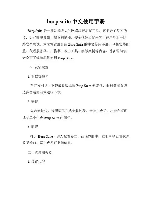 burp suite 中文使用手册