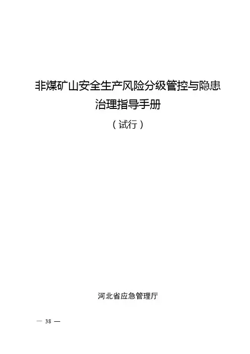 非煤矿山安全生产风险分级管控与隐患治理指导手册(试行)