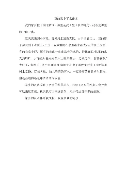 我的家乡下水作文