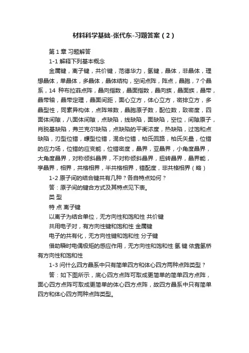材料科学基础-张代东-习题答案（2）