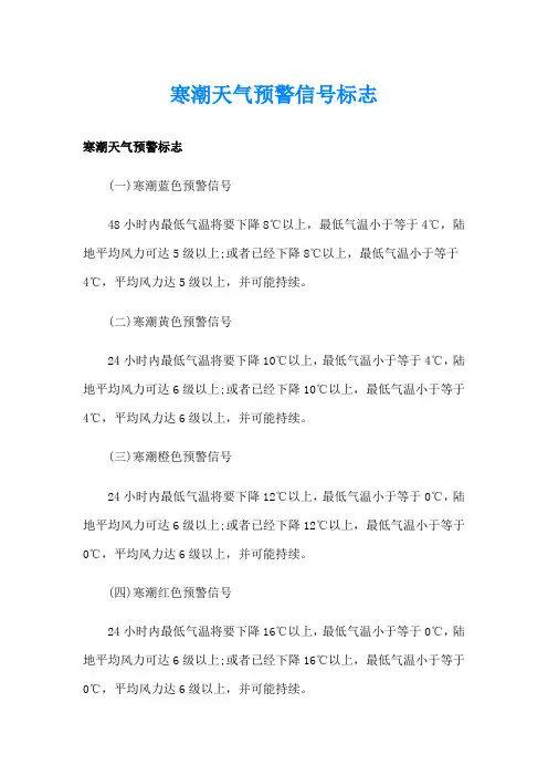 寒潮天气预警信号标志
