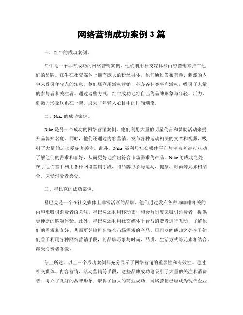 网络营销成功案例3篇