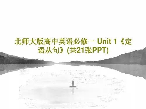 北师大版高中英语必修一 Unit 1《定语从句》(共21张PPT)PPT文档23页