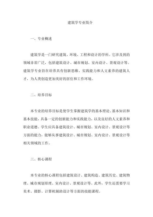 建筑学专业简介
