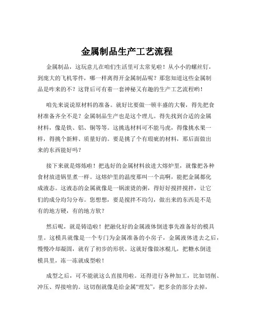金属制品生产工艺流程