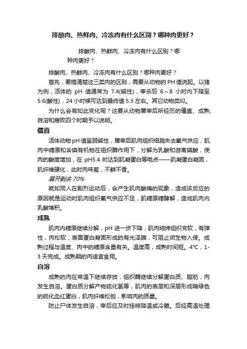 排酸肉、热鲜肉、冷冻肉有什么区别？哪种肉更好？