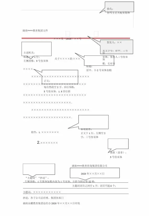 集团公司标准红头文件模板(可修改)