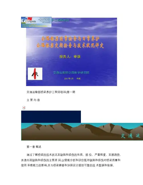 桥梁日常检查、定期检查(申强)概要教案资料