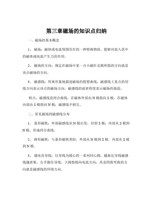 第三章磁场的知识点归纳