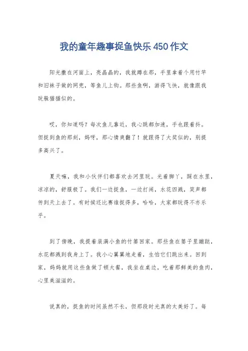 我的童年趣事捉鱼快乐450作文