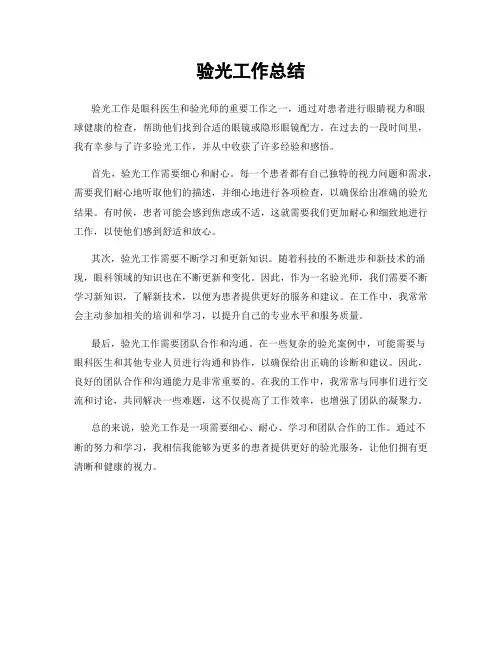 验光工作总结