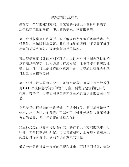 建筑方案怎么构思