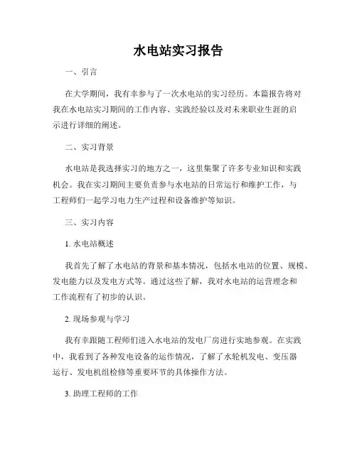水电站实习报告