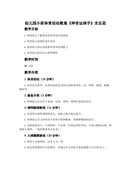 幼儿园小班体育活动教案《神奇运球手》含反思