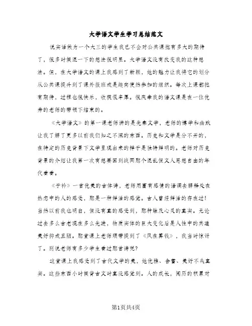 大学语文学生学习总结范文（2篇）