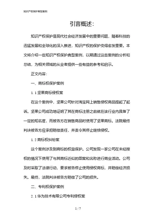 知识产权保护典型案例(2024)