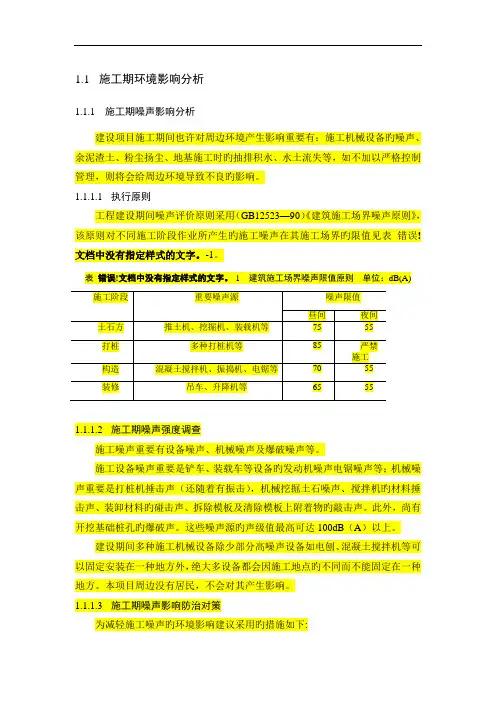 施工期环境影响分析