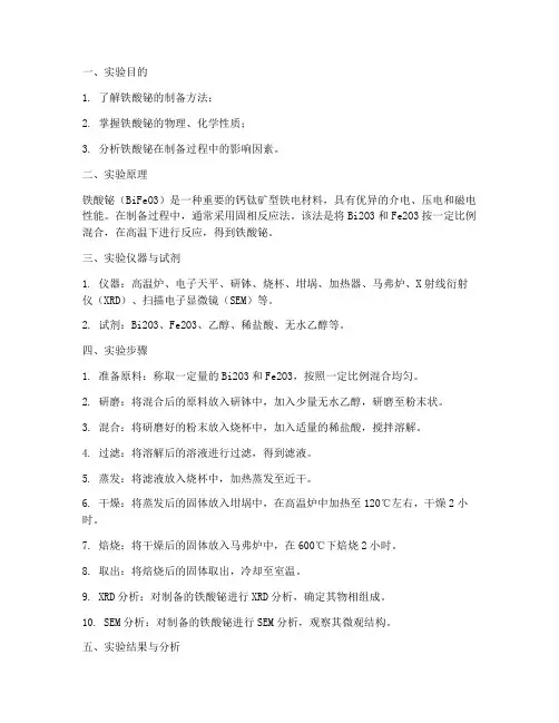 铁酸铋_实验报告