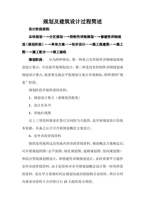 规划及建筑设计过程简述