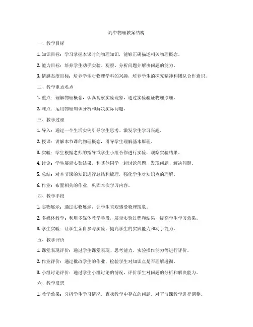 高中物理教案结构