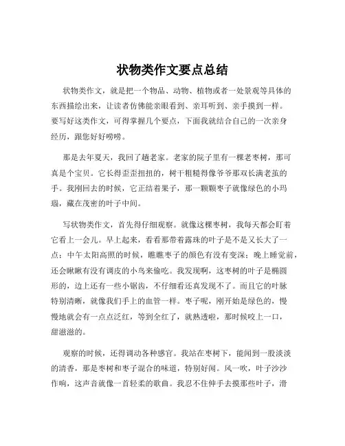 状物类作文要点总结