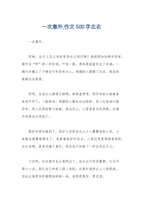 一次意外,作文500字左右