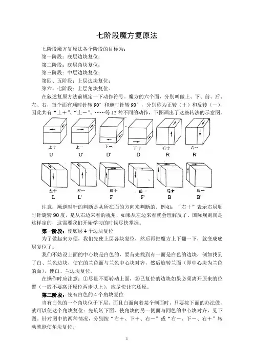 七阶段魔方复原法