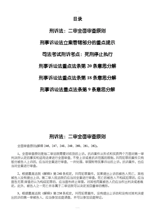 刑诉法：二审全面审查原则