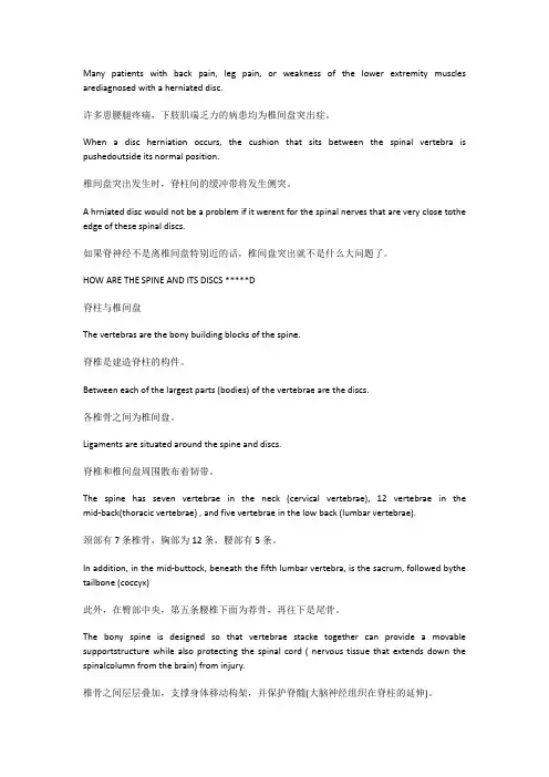 腰间盘突出译文