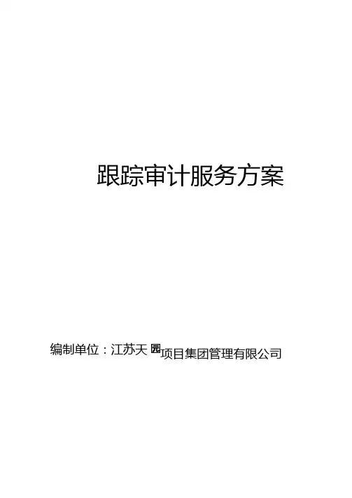跟踪审计服务方案