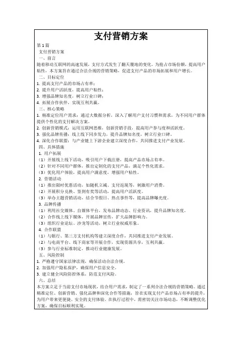 支付营销方案