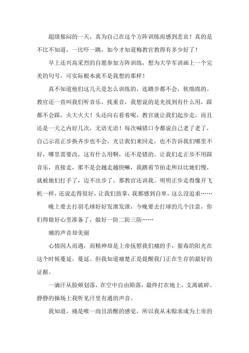 关于军训的日记(通用15篇)精选