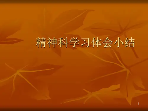精神科总结ppt课件