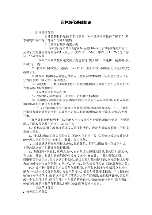 园林绿化基础知识
