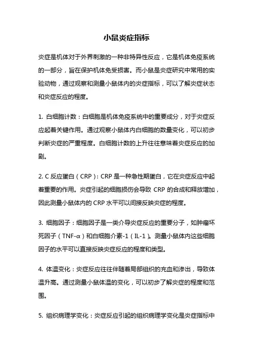 小鼠炎症指标