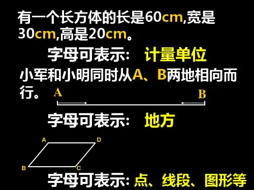 五年级下册数学课件-5.1 用字母表示数 ︳西师大版    (共17张PPT)