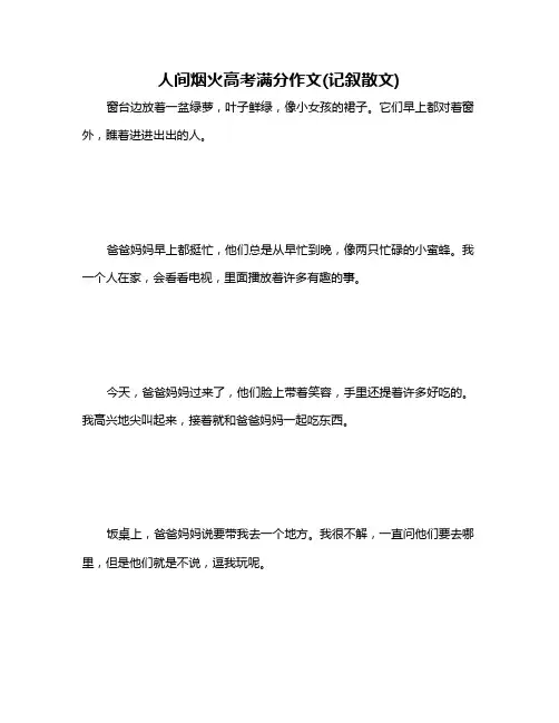 人间烟火高考满分作文(记叙散文)