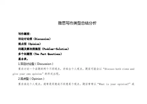 雅思写作类型总结分析