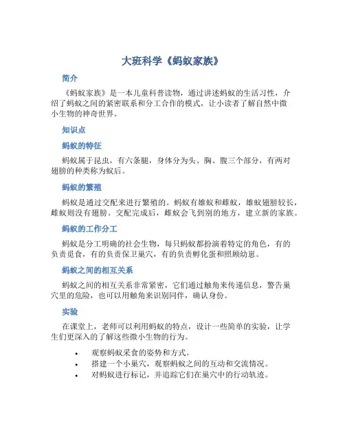 大班科学《蚂蚁家族》