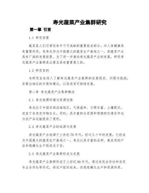 寿光蔬菜产业集群研究