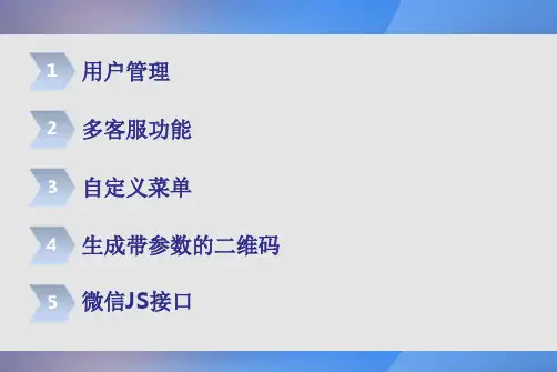 微信公众平台各大接口详细功能演示与实现 28页PPT文档