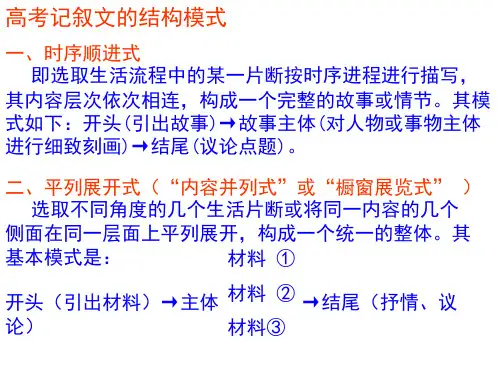 记叙文结构模式讲解