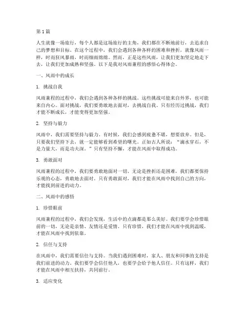风雨兼程感悟心得体会(3篇)