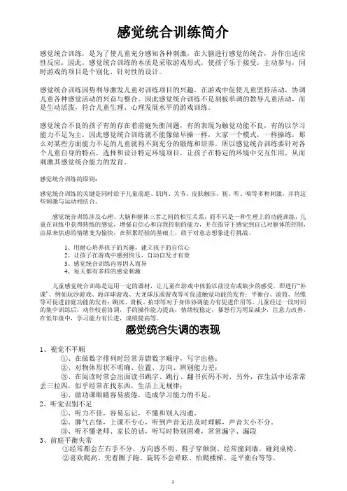 感觉统合训练简介