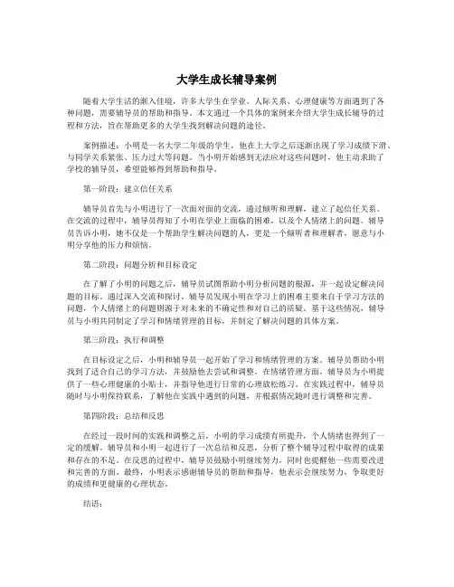 大学生成长辅导案例