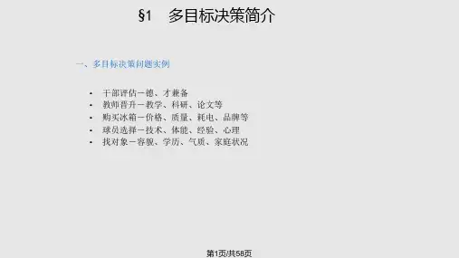 运筹学多目标规划PPT课件